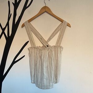 NWT Reset By Jane 100% cotton striped lined top with adjustable straps
